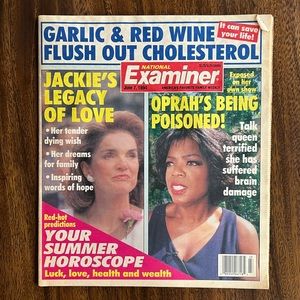 Vintage tabloid - Princess Diana, Oprah, Jackie O - 1994 National Examiner 1994